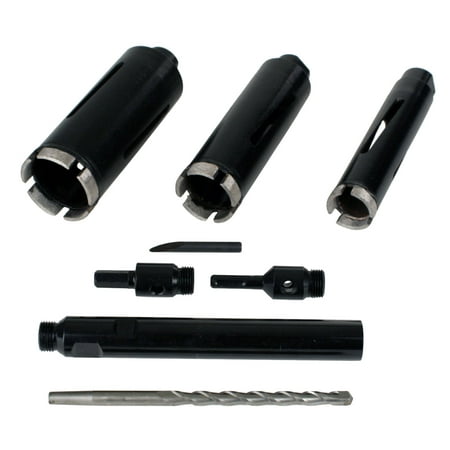 - Steel Dragon Tools® 3-Piece 1.5-inch to 2.5-inch Dry Diamond Core Drill Bit Kit with Hex SDS Adapters and Case