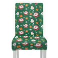 thumbnail image 6 of COEQINE Christmas Dining Room Chair Slipcovers 2-Pack, Stretch Machine Washable Covers Protect from Spills & Pet Hair, Universal Fit for Most Dining Chairs, Santa Claus Snowman Green, 6 of 7
