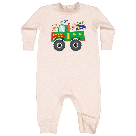 Inktastic 1st Birthday Truck Baby Fleece Romper