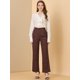 thumbnail image 3 of Allegra K Pantalones Largos De Pierna Recta De Tartán A Cuadros Casuales De Cintura Alta Para Mujer Rojo marrón XL, 3 of 6