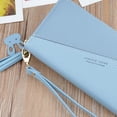 thumbnail image 4 of Cartera grande Colcomx para mujer con borla plegable organizador Azul largo, 4 of 7