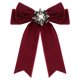 thumbnail image 1 of Broche de lazo de terciopelo negro preatado elegante de INSPIRE CHIC con imitación de perlas y rhinestones, 1 of 5