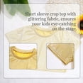 thumbnail image 6 of TiaoBug Girls Jazz Hip Hop Dance Crop Top Kids Glittering Short Sleeve Cropped T-Shirts Gold 11-12, 6 of 7