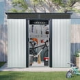 thumbnail image 2 of 8x6 ft Metal Storage Shed - Weatherproof Garden Tool Shed with Window - White & Black - Durable Backyard & Patio Outdoor Storage Solution, 2 of 8