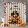 thumbnail image 2 of Happy Thanksgiving Dachshund Welcome Thankful Fall Autumn Pumpkin Shower Curtain Wiener Dog Lover Gifts Idea Waterproof Bathroom Bathtub Curtain - 02021, 2 of 5