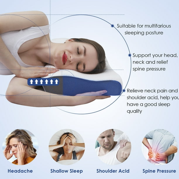 QUTOOL Memory Foam Cervical Pillow for Neck Shoulder Pain Relief