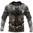 thumbnail image 3 of Sudadera con capucha de los Caballeros Templarios para hombre, con estampado 3D, de gran tamaño, estilo Harajuku, chaqueta holgada, jersey informal, ropa de calle con capucha, 3 of 5