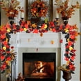 thumbnail image 6 of 5.7 ft Wedding Fireplace Mantel Wall Hanging Maple-Leaf Garlands Artificial Fall Vine Garland for Halloween Thanksgiving Christmas Decor, 6 of 8