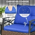 thumbnail image 4 of Outsunny 3pc Rocking Chair Set w/ Cushions, Wicker Bistro Set, Blue, 4 of 9