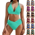 thumbnail image 5 of Dvprdro Bikini pour Femmes Maillot de Bain Classique Col en V Maillots de Bain 2 Pcs pour Femmes, 5 of 5