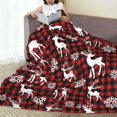 thumbnail image 6 of Pofeuu Plaid Reindeer Snowflakes Print Ultra-Soft Micro Fleece Blanket,for Bed Or Sofa,All Season Throw Blankets Flannel Blanket-40"x30", 6 of 7