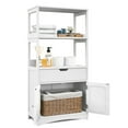 thumbnail image 1 of Gymax Bathroom Storage Cabinet w/Drawer Shelf Cupboard Floor Cabinet White, 1 of 10