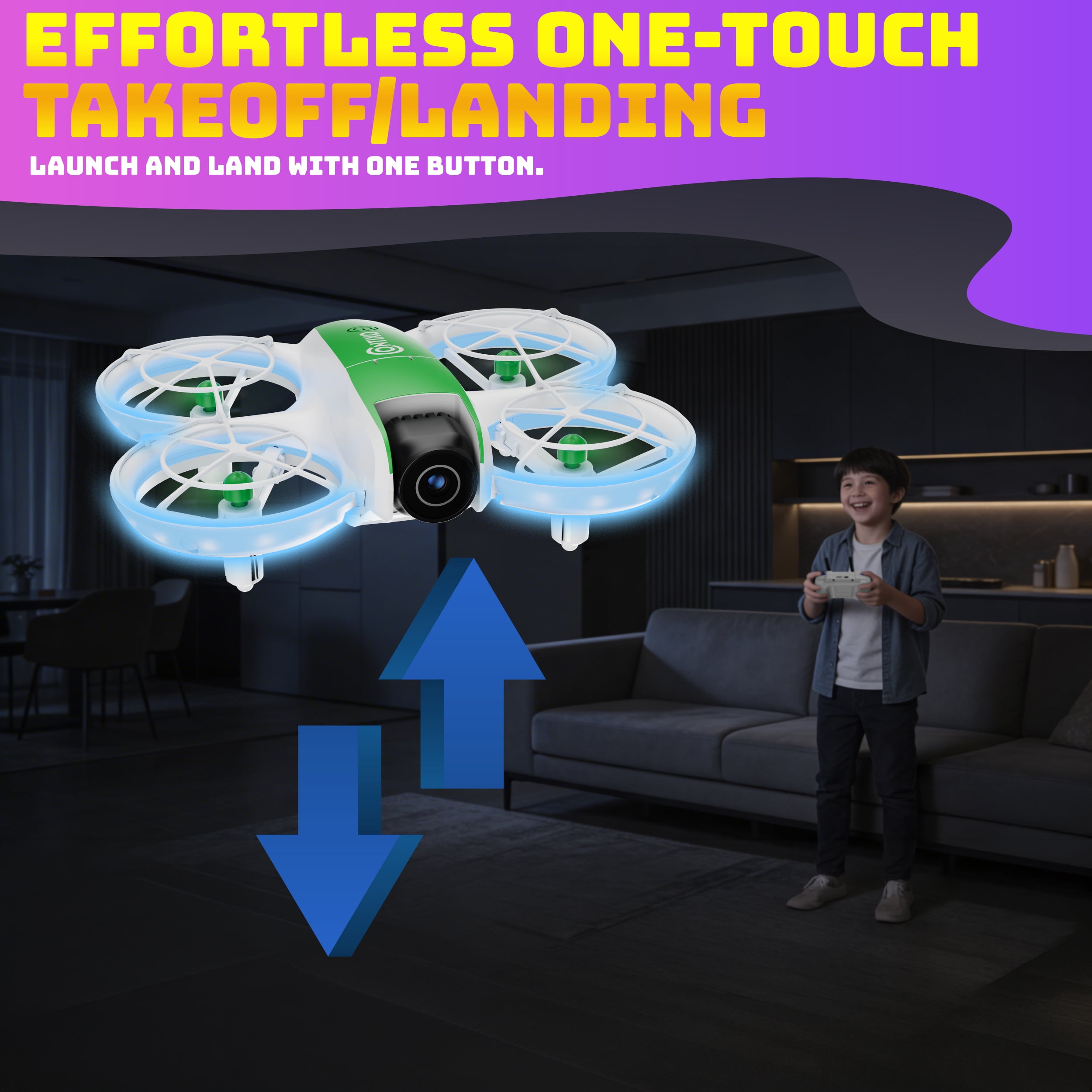 Contixo F15 Astro Mini Drone with 2.4" Screen Remote – Dual Camera, Live Video Display, Optical Flow Hover, One-Key Takeoff/Landing, 360° Stunts, 2 Batteries, Beginner Drone for Kids & Adults - Green