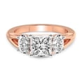 thumbnail image 3 of IGI Certified 2 Carat Princess Shape Lab Grown Diamond Engagement Ring | 14K Rose Gold | Bethany Three Stone Side Oval Diamond Ring | FG-VS1-VS2 Quality Friendly Diamonds, 3 of 6
