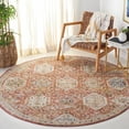 thumbnail image 2 of SAFAVIEH Silverado Lula Oriental Polyester Area Rug, Rust/Blue, 6'4" x 6'4" Round, 2 of 8