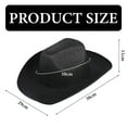 thumbnail image 4 of Women Men Disco Sparkly Cowboy Hat for Music Festivals Party Space-Black, 4 of 5