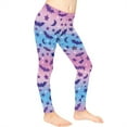 thumbnail image 3 of COEQINE Halloween Bat Moon Star Blue Violet Girls's Sport Legging Casual Buttery Soft Athletic Pants Stretchy High Waist Pants, for 8-9 Years Kids Girls, 3 of 7