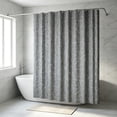 thumbnail image 5 of Stone Texture Silver Foil Shower Curtain, 72" Thickened Waterproof Bathroom Partition, Modern Home Decor Curtain for Tub & Shower Stall, Rust Proof Grommets​, Gray, 5 of 5