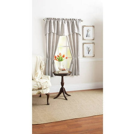 Mainstays Damask Scroll Window Curtain Set Curtain Panels And