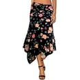 thumbnail image 1 of Doublju Women's Flowy Handkerchief Hemline Midi Skirt (Plus Size Available), 1 of 4