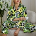 thumbnail image 6 of Honeii Football Doodle print Women's Pajama Sets Long Sleeve Button Down Sleepwear Nightwear Soft Pjs Lounge Sets-Large, 6 of 7