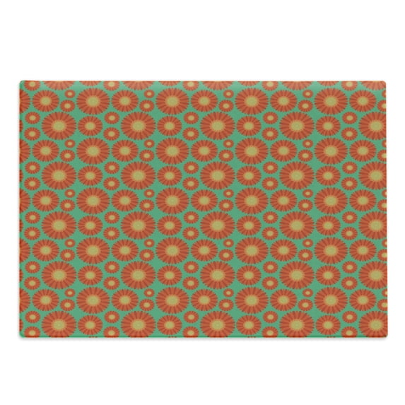 Gerber Daisy Cutting Board, Irregular Order Big and Little Summer Petals, Decorative Tempered Glass Cutting and Serving Board, in 3 Sizes, by Ambesonne