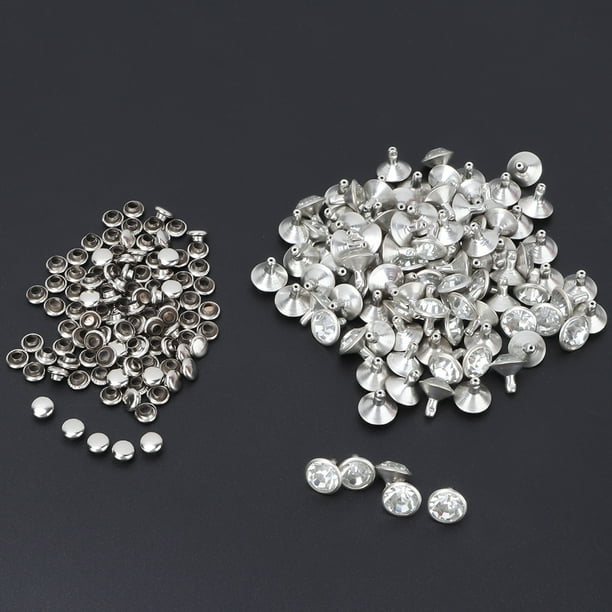 Tachuelas Para Ropa, 100 Piezas 10MM Latón + Cristal Tachuelas Ligeras Pinchos Decoración Remache Decorativo, Para Zapatos Cheongsam Sombreros Abrigo De Lana Camisa Monos ANGGREK Garment Rivet