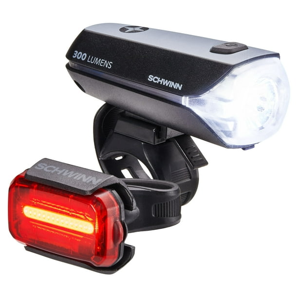 Juego de luces para bicicleta Schwinn de 300 lúmenes, LED recargables por USB