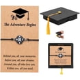 thumbnail image 6 of Graduation Compass Bracelet for Class of 2026 Men Woman the Adventure Begins Inspirational Gifts Charm Jewelry with Graduation Cards Cap Box Grad Motivational Bracelets Present for Her Friend, 6 of 6