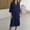 Navy plus size midi dress a1, variant on Womens Plus Size Midi Dresses Collared 3/4 Sleeve Button Down Loose Flowy Casual Party Wear Tunic Sundresses Clothes Travel Outfits, Gray S