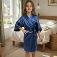 thumbnail image 4 of REDARER Girls Satin Kimono Robe with Belted Waist for Spa, Wedding, Birthday Party & Loungewear,7-8 Years, 4 of 4