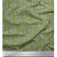 thumbnail image 1 of Soimoi Rayon Crepe Fabric Leaves & Floral Block Print Fabric by The Yard 46 Inch Wide, 1 of 3