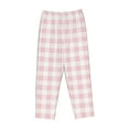 thumbnail image 4 of Sigee Pink Checkboard Print Women's Soft Pajama Pants - Breathable and Comfortable Lounge Sleep Bottoms with Elastic Waistband and Pockets-XX-Large, 4 of 9