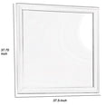 thumbnail image 4 of Transitional Square Mirror with Wooden Encasing and Convex Edges, White- Saltoro Sherpi, 4 of 4