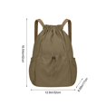 thumbnail image 2 of Luckky Solid Color Foldable Drawstring Backpack,Large Capacity Woven Fabric Cinch Sack with Adjustable Shoulder Straps,Lightweight Portable Gym Bag for Outdoor Travel Daily Use, 2 of 6