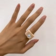 thumbnail image 2 of Women Ring Resin Chunky Flower Fashion Finger Ring Stackable Ring Knuckle Ring, 2 of 10