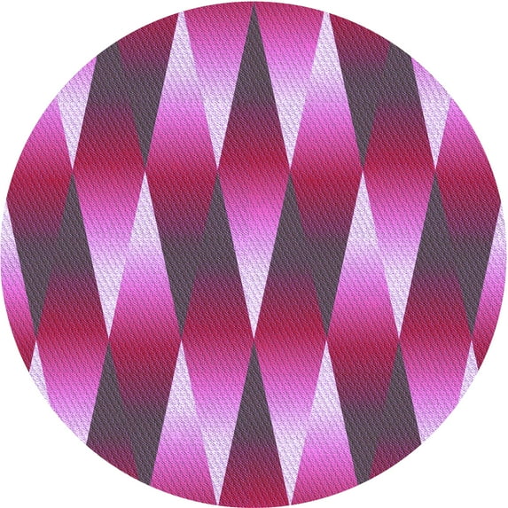 Ahgly Company Indoor Round Patterned Orchid Purple Area Rugs, 7' Round