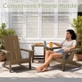thumbnail image 5 of Tappio Folding Adirondack Chair All Weather HDPE Outdoor Patio Chairs with Detachable Multifunctional Holders and Cup Holders, Fire Pit Chairs for Yard Garden Poolside, Brown, 5 of 7