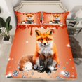 thumbnail image 2 of Fox Bed Sheets Set Red Sequin Fluid Art Sheets Queen Size Bed Set,Crystal Diamond Sheet Set,Woodland Animals Top Sheet Jungle Wildlife Room Decor, 2 of 7