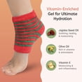 thumbnail image 5 of ZenToes Moisturizing Sleep Socks with Vitamin E, Olive Oil and Jojoba Seed Oil to Soften and Hydrate Dry Cracked Heels (Holiday Stripes, Regular), 5 of 9
