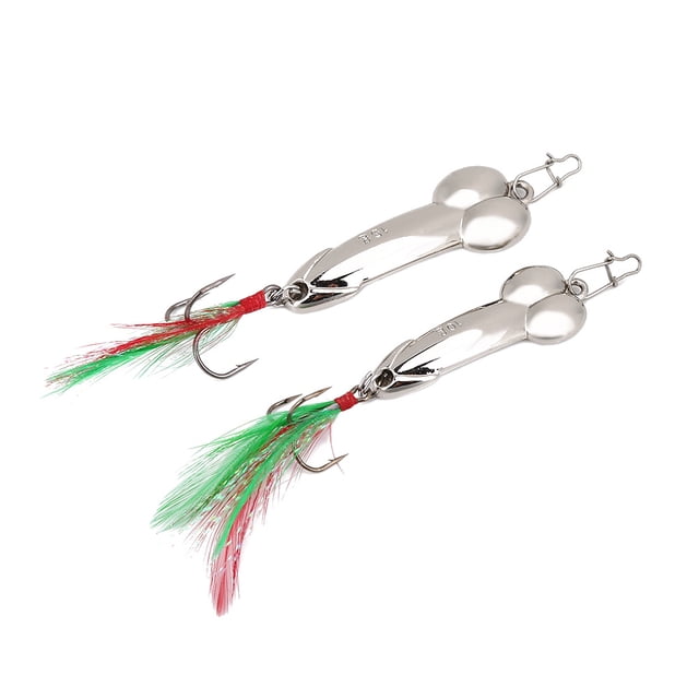 Juego de cebos de pesca de Metal con vibración, 2 uds., señuelos de pesca duros con anzuelo (10g de plata, 15g de plata)