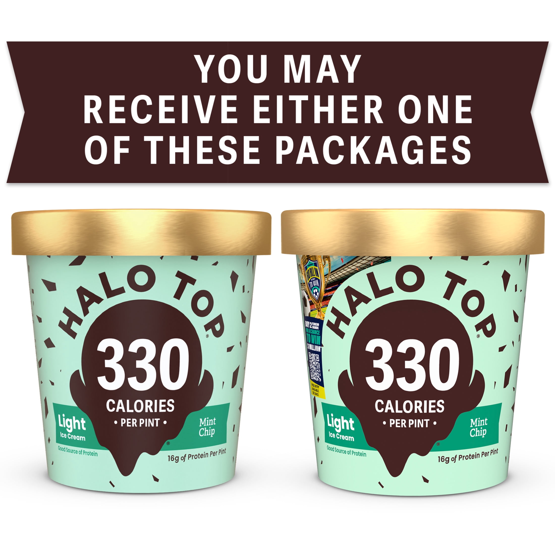 Halo Top Mint Chip Light Ice Cream, 16 fl oz Pint
