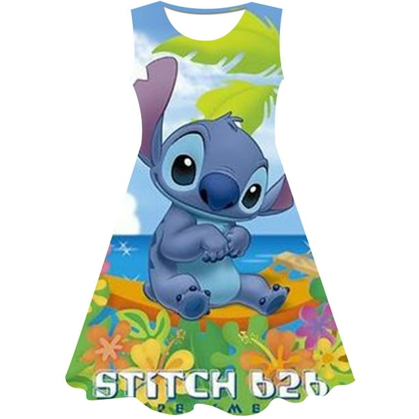 Disfraces de punto, vestido de princesa para niñas, vestido de fiesta de cumpleaños, ropa de Cosplay de Navidad para niños, ropa informal de la serie Disney Stich Frocks5T Gao Jinjia LED