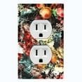 thumbnail image 1 of Metal Light Switch Plate Outlet Cover Colorful Floral Garden Wallpaper ROS033, 1 of 13