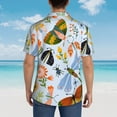 thumbnail image 6 of Balery Insects and Flowers Print Men's Hawaiian Shirts Short Sleeve Beach Shirt Relaxed Fit Vacation Button Down Shirts-Medium, 6 of 9