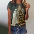 thumbnail image 4 of Virmaxy Haut à Manches Courtes Imprimé Halloween 2024 pour Femmes, Col Rond, Multicolore-21 XXXXXL, 4 of 5