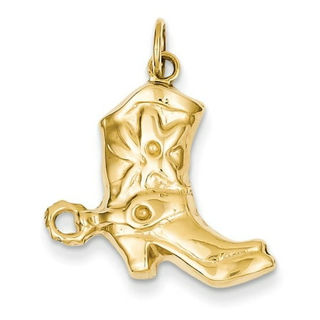 14k Yellow Gold Boot Charm Pendant