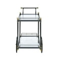 thumbnail image 3 of Clear Glass Serving Cart With Metal Frame - Black/gold Accents, Spacious Interior Modern Tempered Shelves, Ideal For Entertaining Spaces, 3 of 4