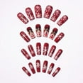 thumbnail image 2 of HYLLai Simple Christmas Nail Tips Set, 24Pcs Plastic False Nails with Festive Colors for Easy Holiday Manicure at Home (L), 2 of 4