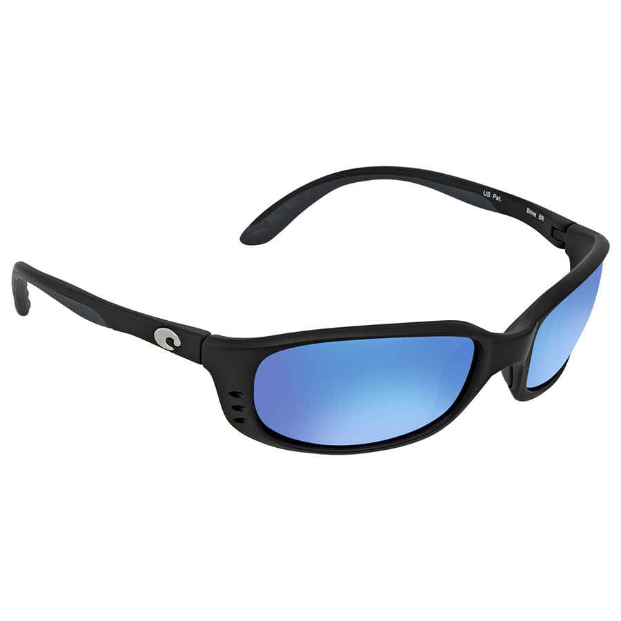Blue Mirror 580G Glass Costa Del Mar Sunglasses Brine 59-18-130 Matte Black 